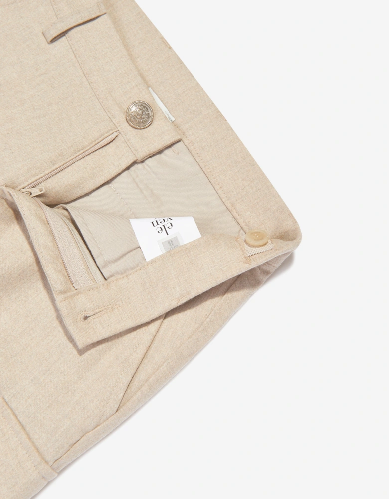Boys Cargo Trousers in Beige