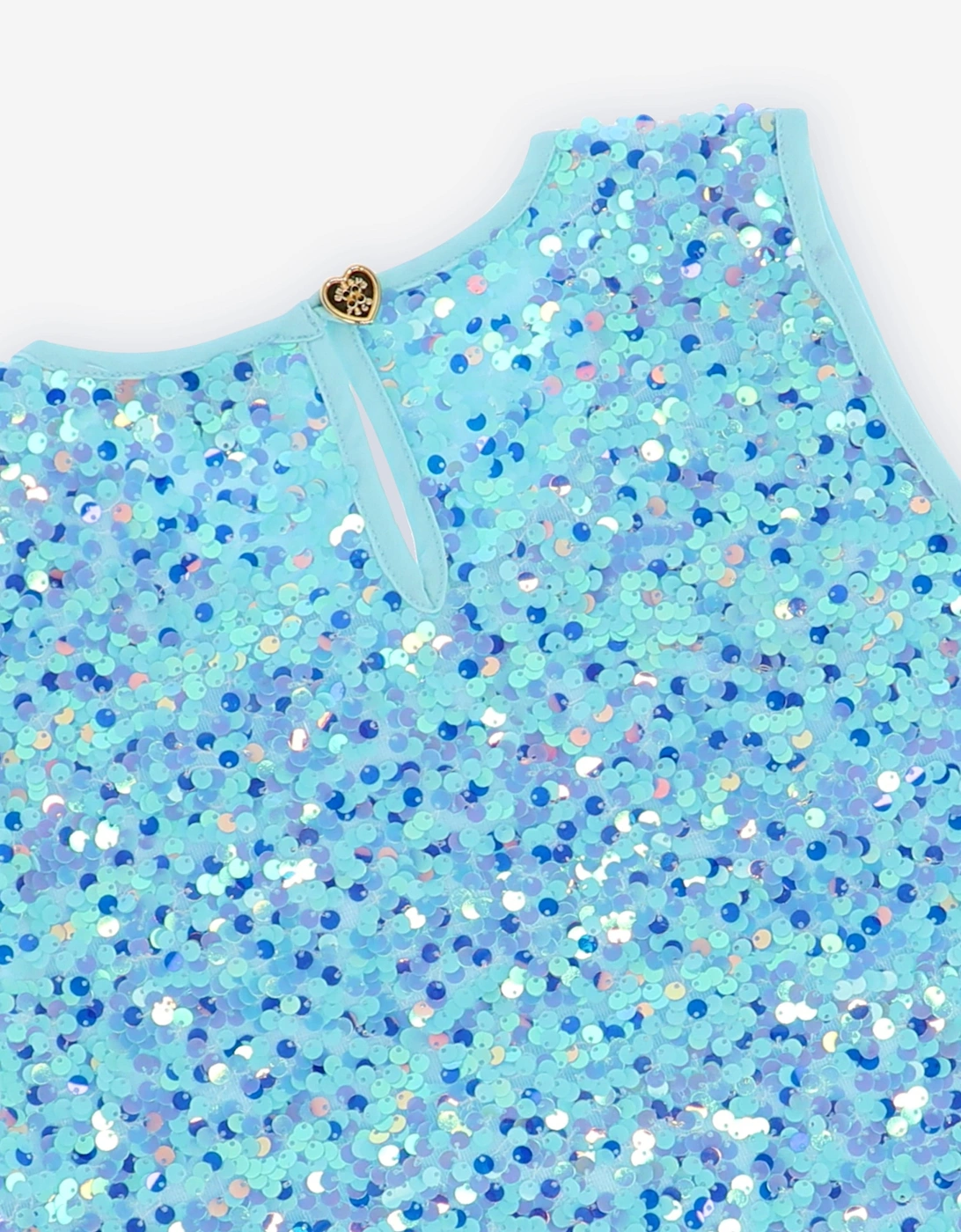 Angels Face Girls Diva Sequin Top in Blue