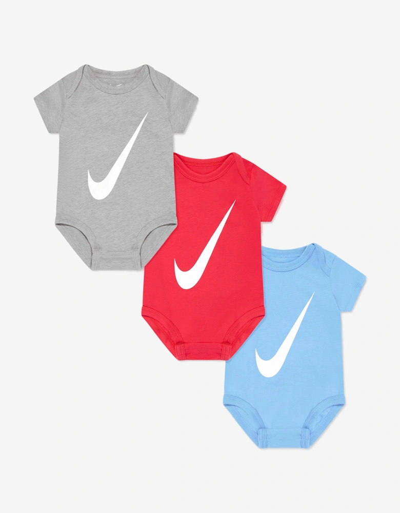 Baby Boys Swoosh 3 Pack Bodysuit Set in Multicolour