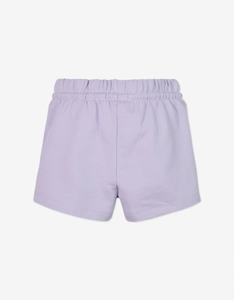 Girls Metallic CK Shorts in Purple