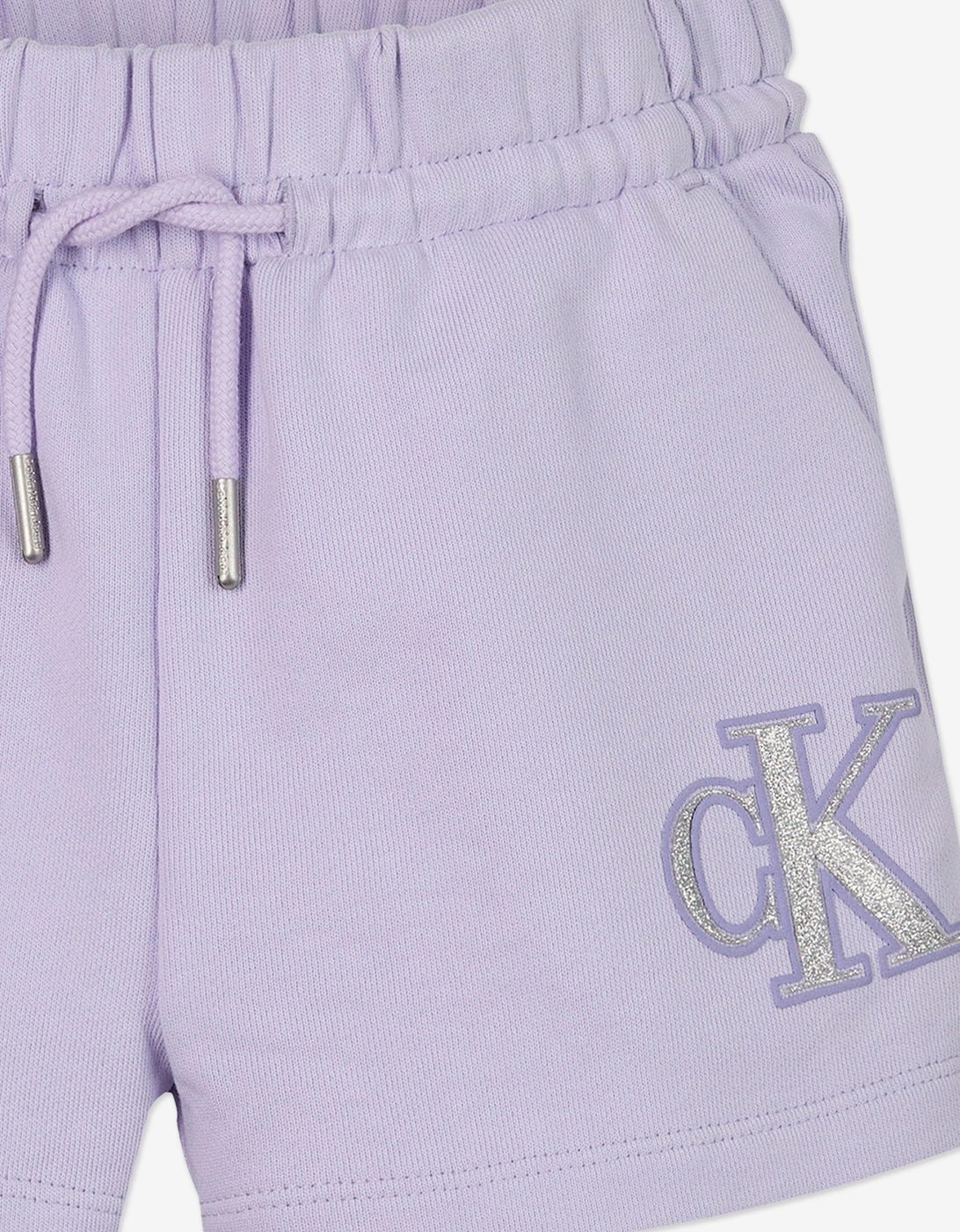 Girls Metallic CK Shorts in Purple