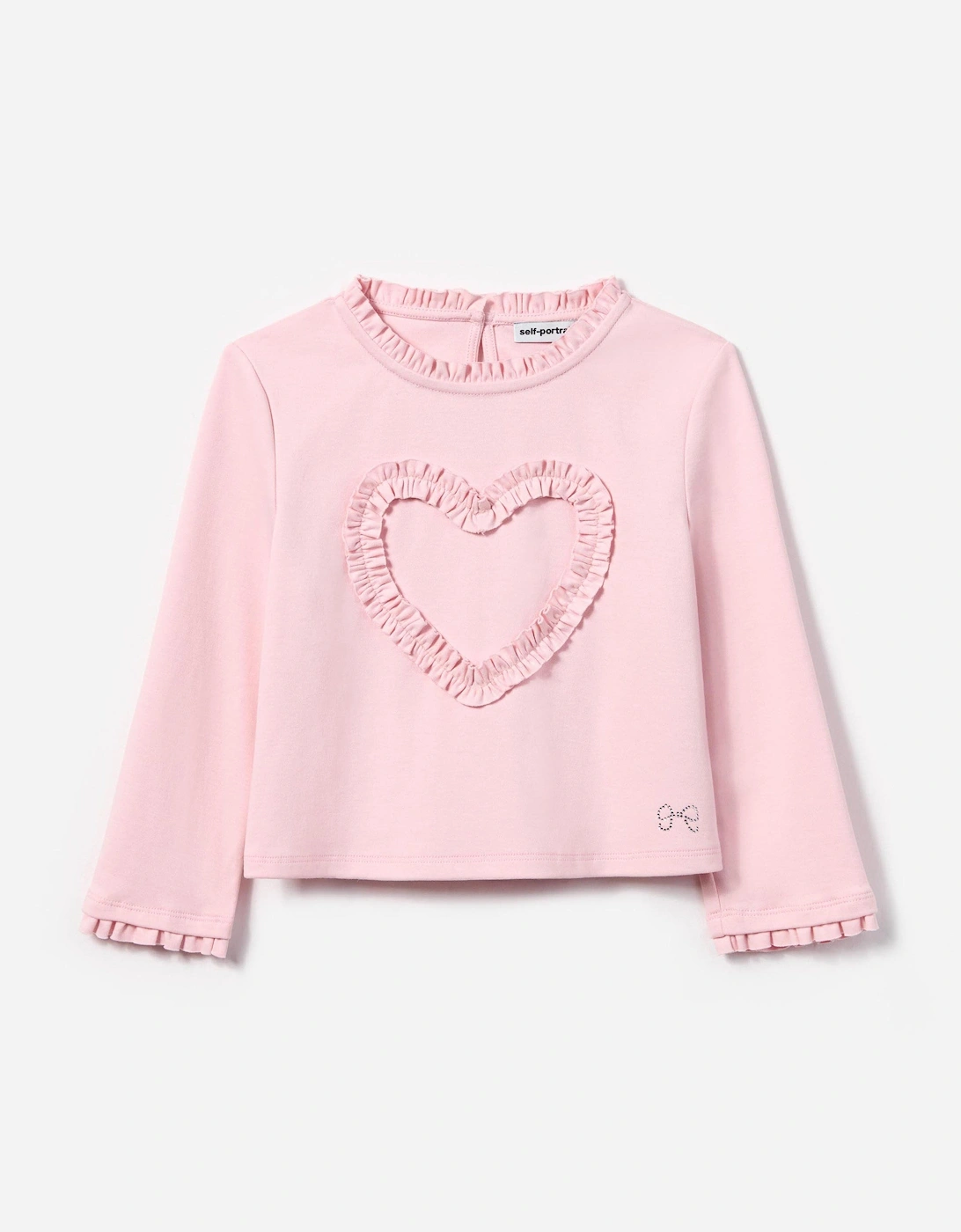 Girls Jersey Ruffle Heart Top in Pink, 5 of 4