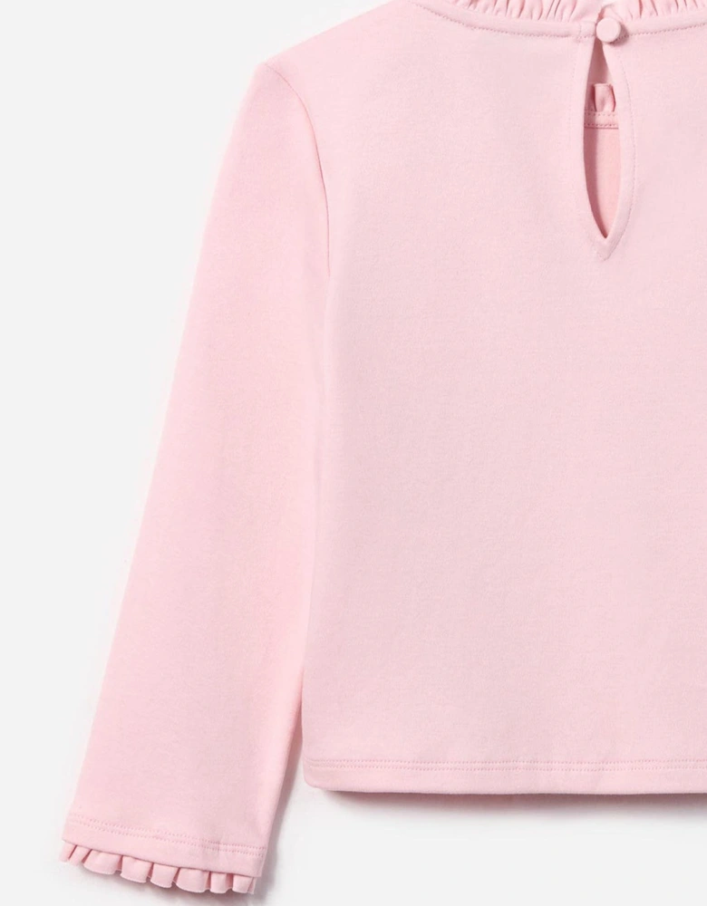 Girls Jersey Ruffle Heart Top in Pink
