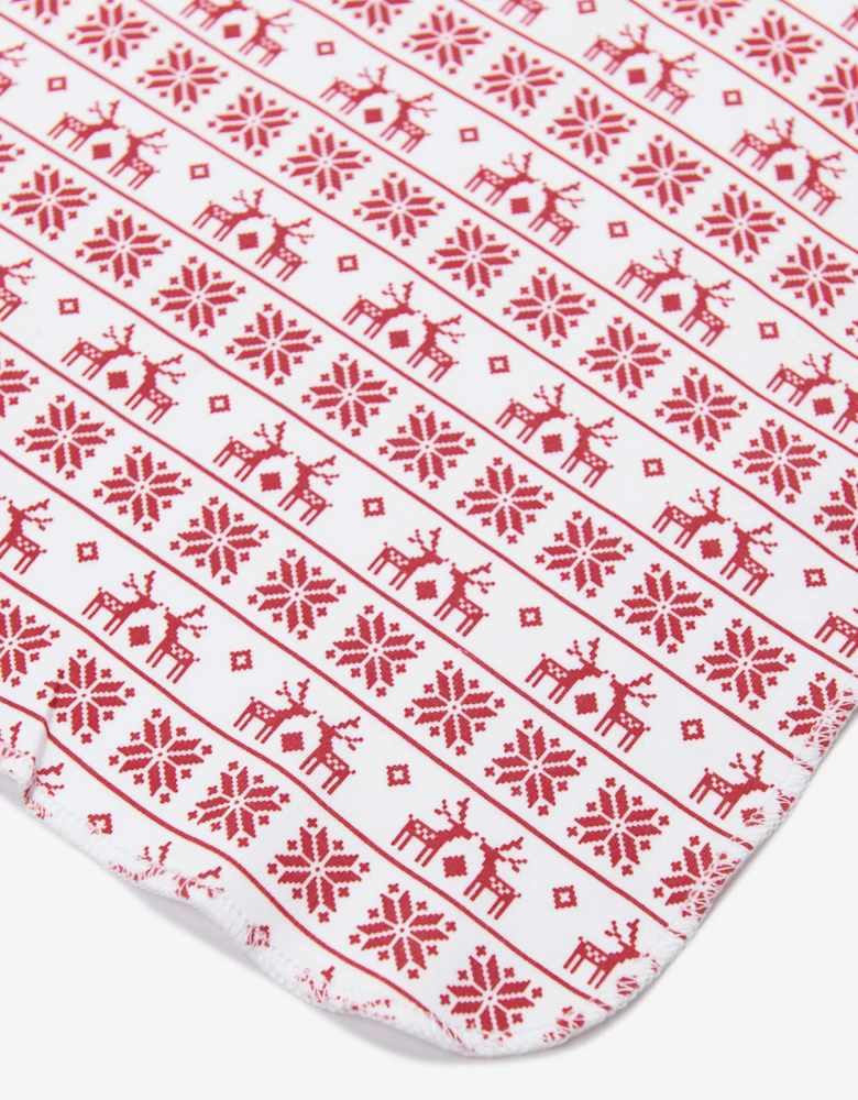 Baby Fair Isle Swaddle Blanket in Red