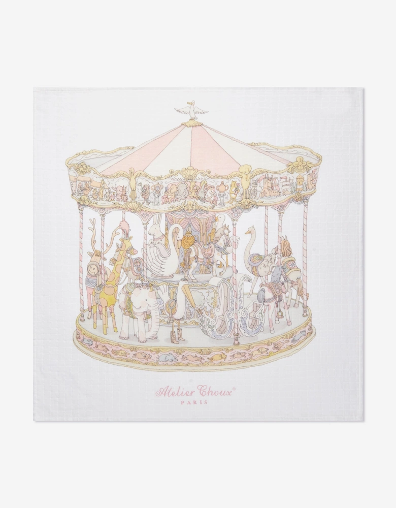 Baby Girls Carousel Swaddle in Pink (100cm)