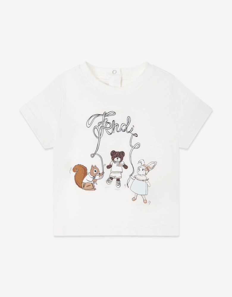 Baby Animal Logo T-Shirt in White