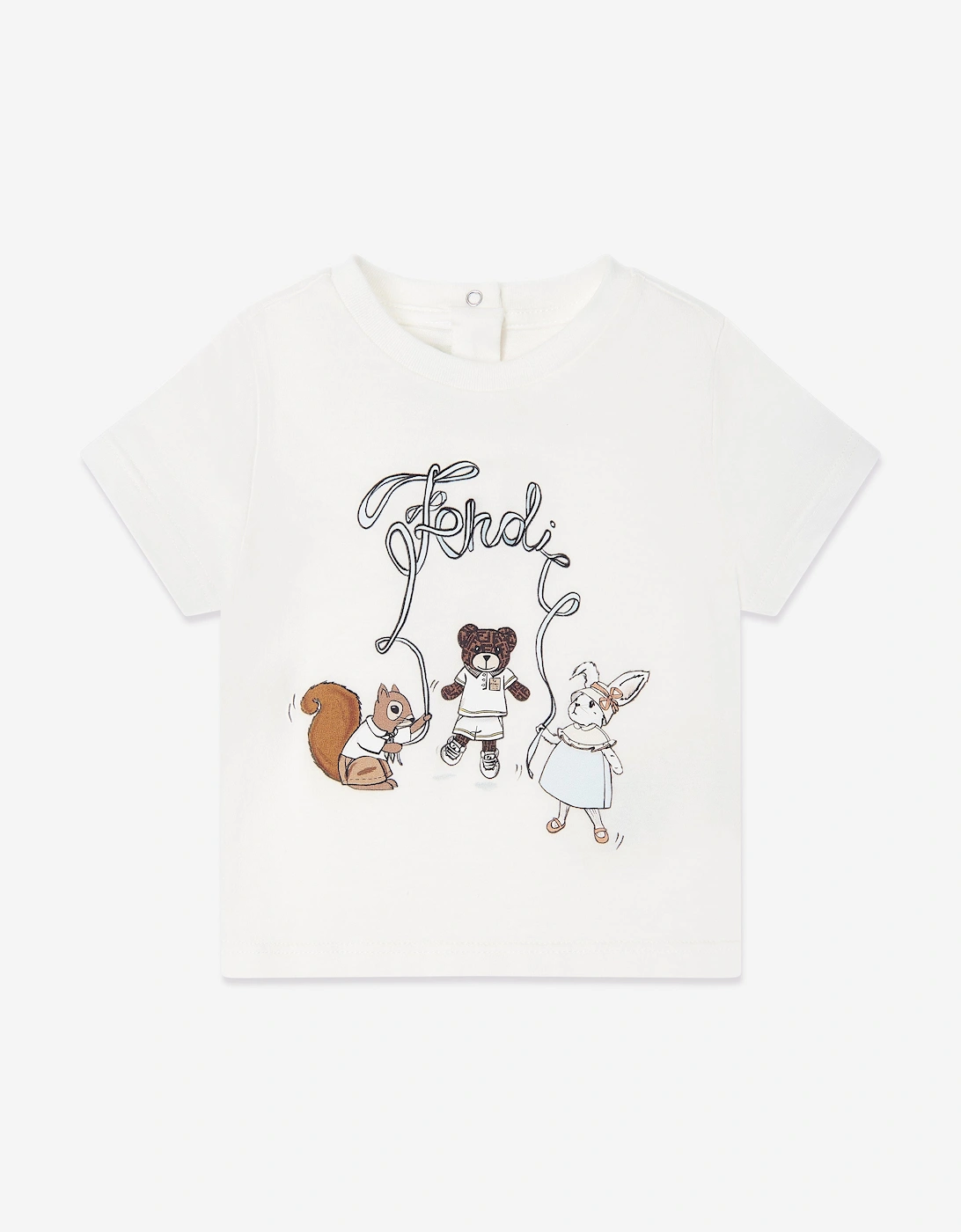 Baby Animal Logo T-Shirt in White, 5 of 4