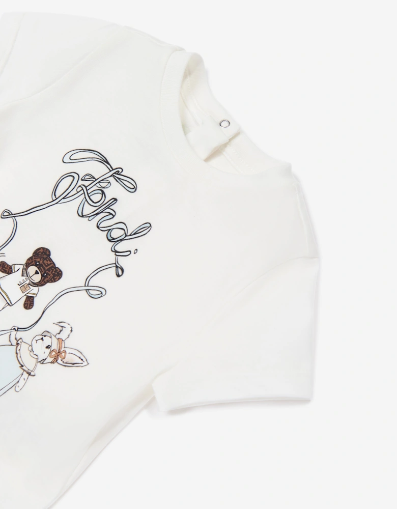 Baby Animal Logo T-Shirt in White