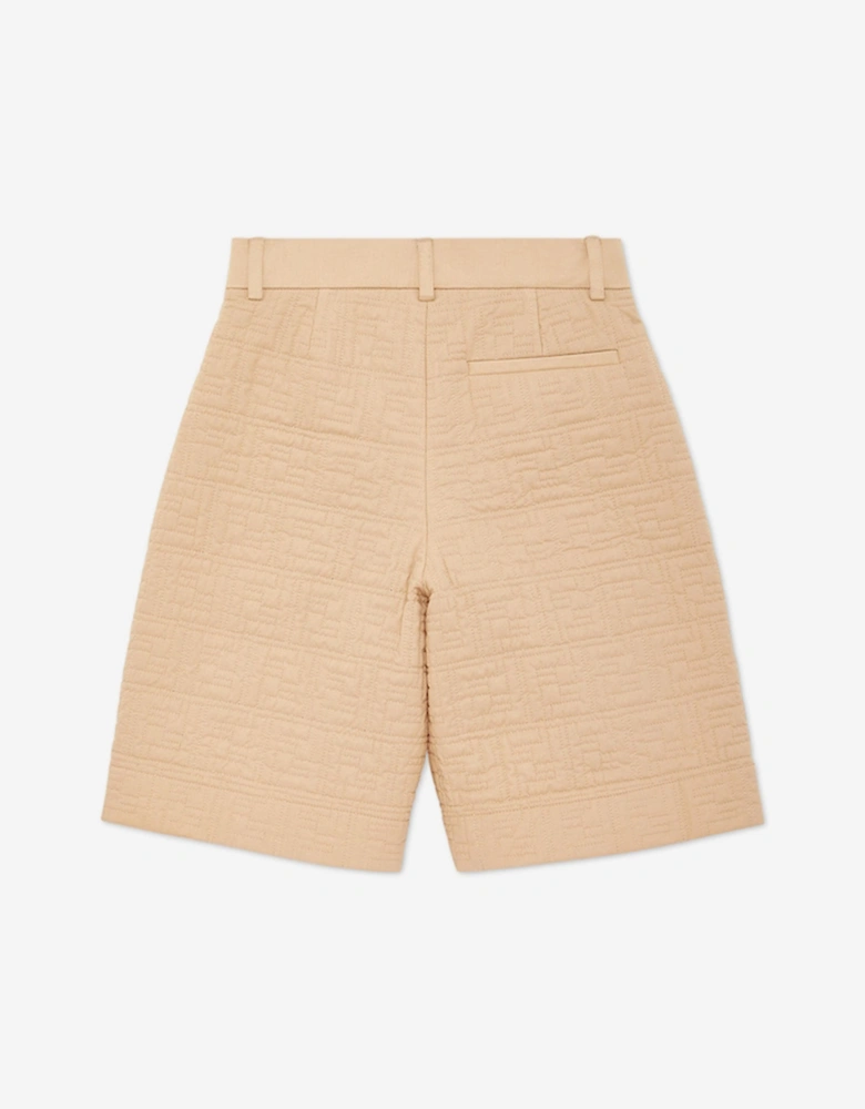 Boys FF Quilted Shorts in Beige