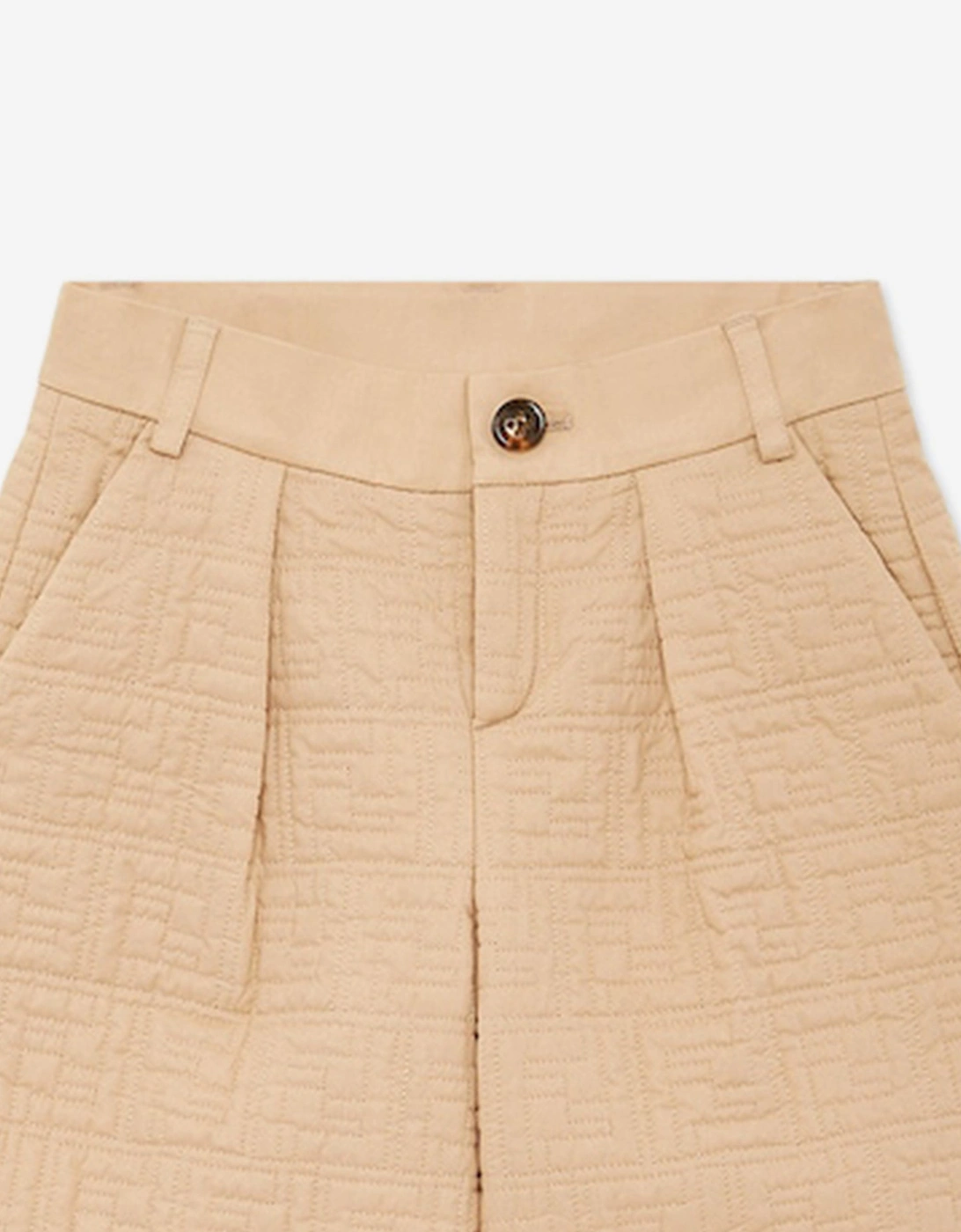 Boys FF Quilted Shorts in Beige