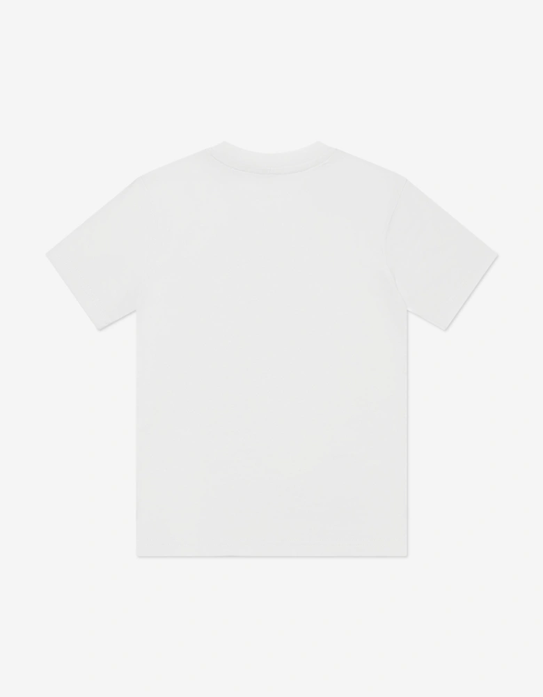 Boys Jersey Stacked Logo T-Shirt in White