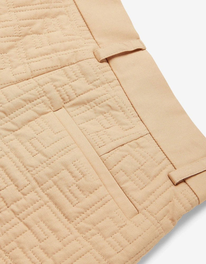 Boys FF Quilted Shorts in Beige