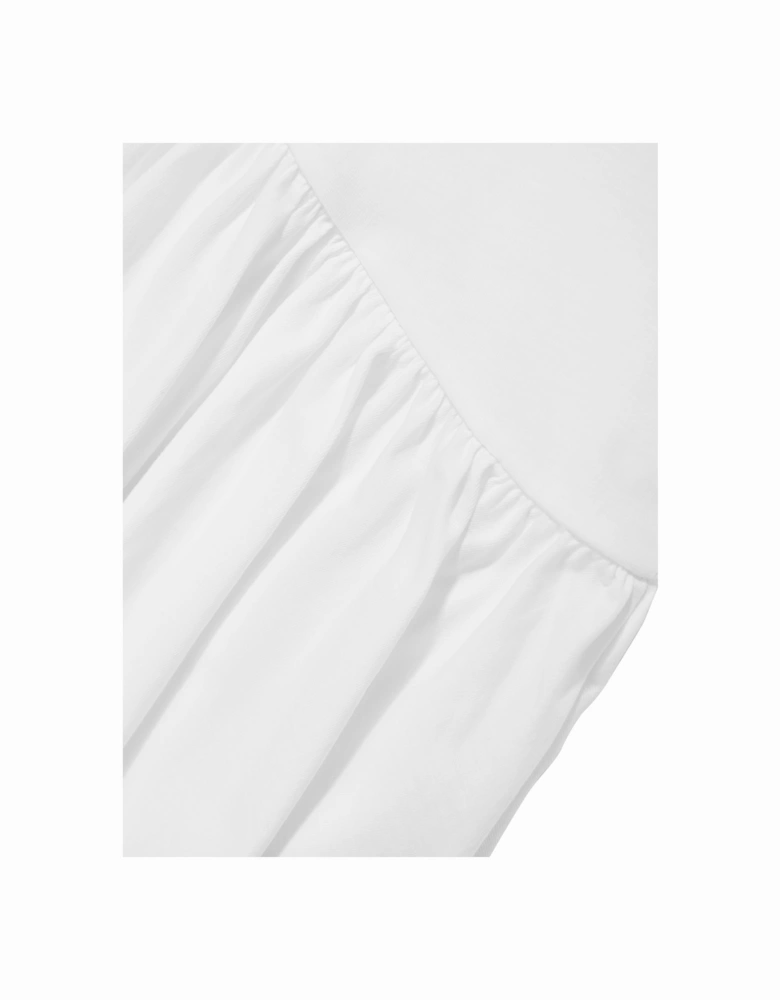 Girls Jersey Ruffle Dress in White