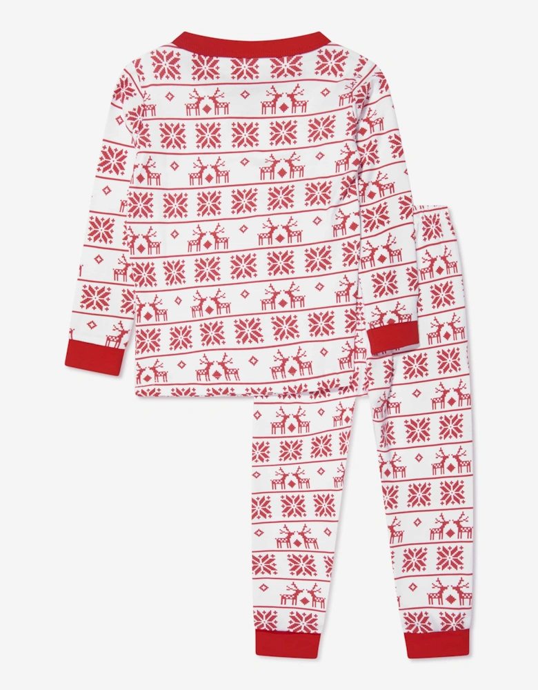 Kids Fair Isle Long Pyjamas in Red