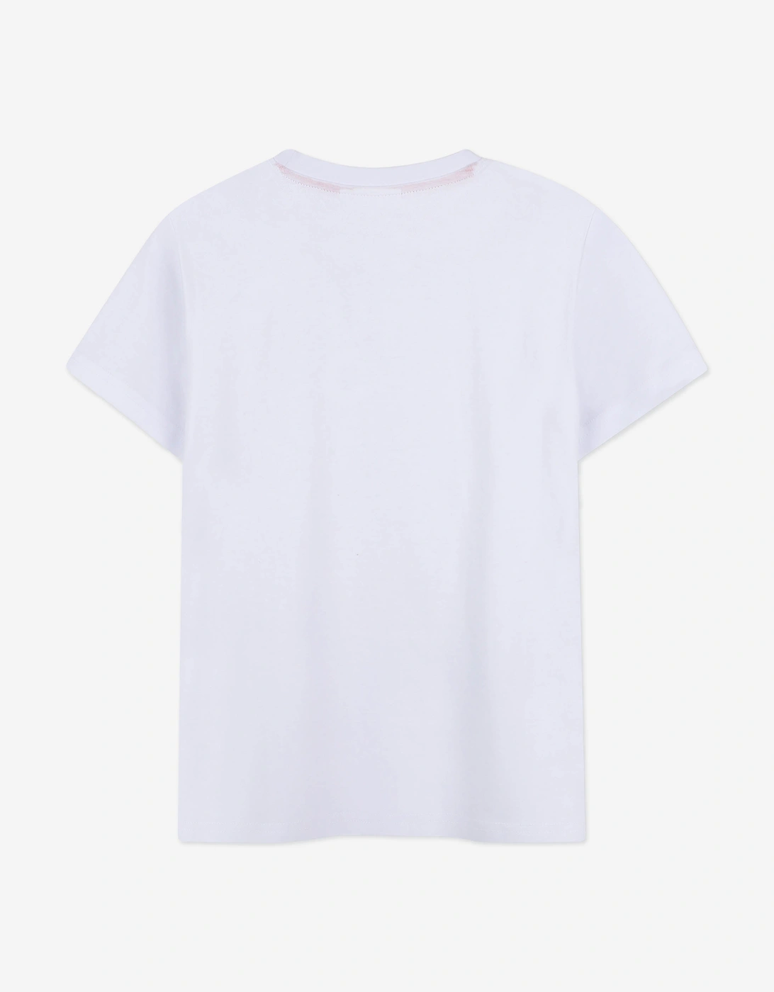 Boys Stacked Logo Print T-Shirt in White