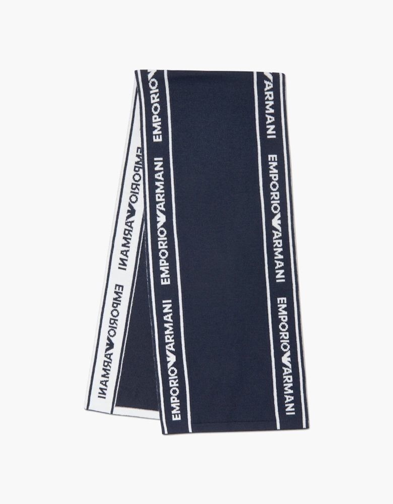 Boys Logo Scarf in Navy