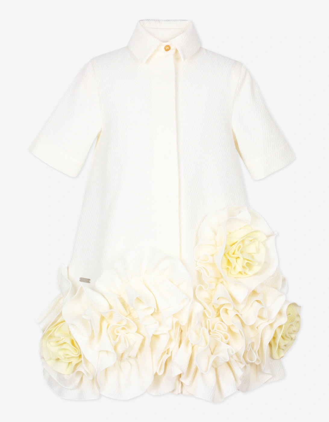 Girls Dream On Frilly Flower Dress in Ivory, 5 of 4