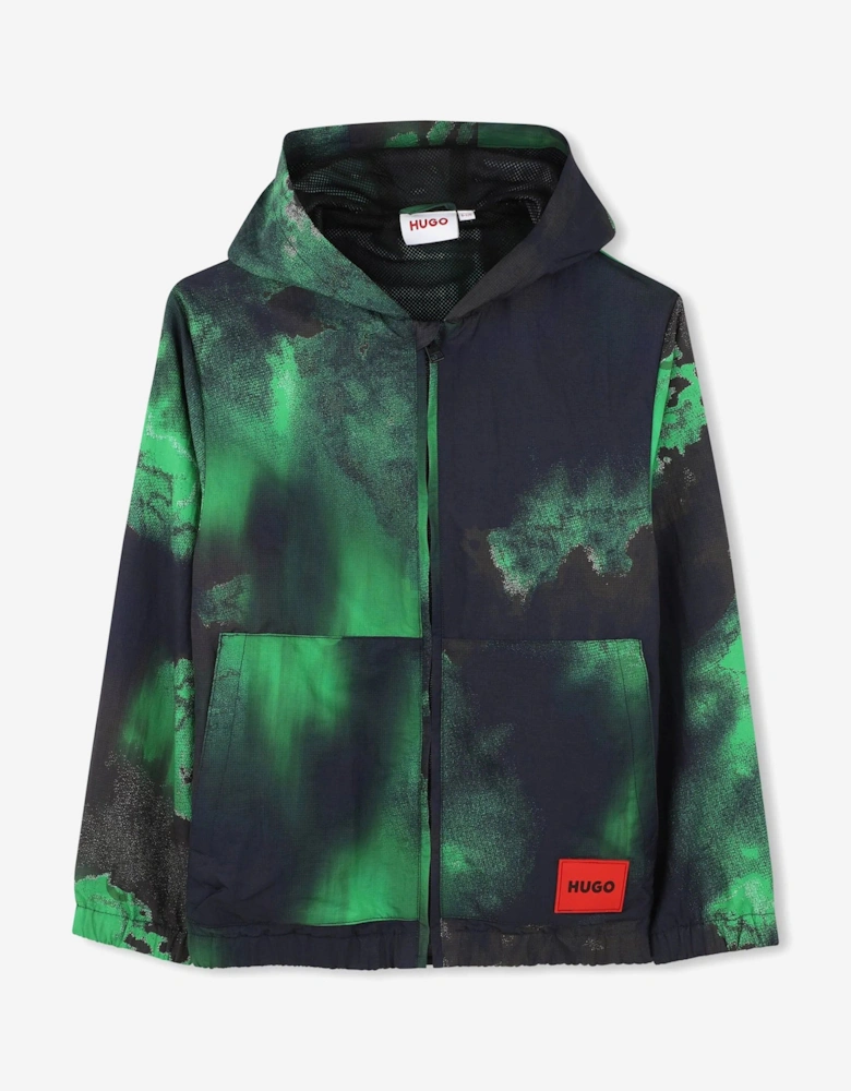 Boys Hooded Windbreaker in Green