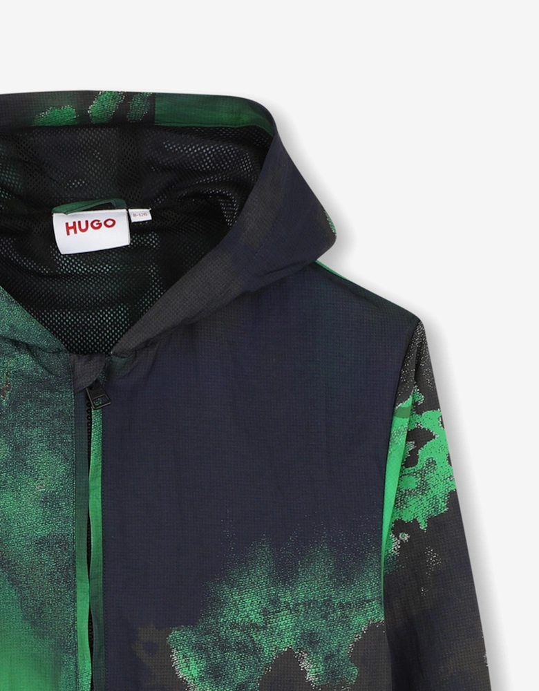 Boys Hooded Windbreaker in Green
