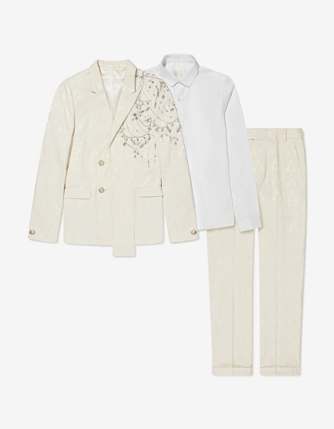 Boys Kevin Suit in Ivory, 6 of 5