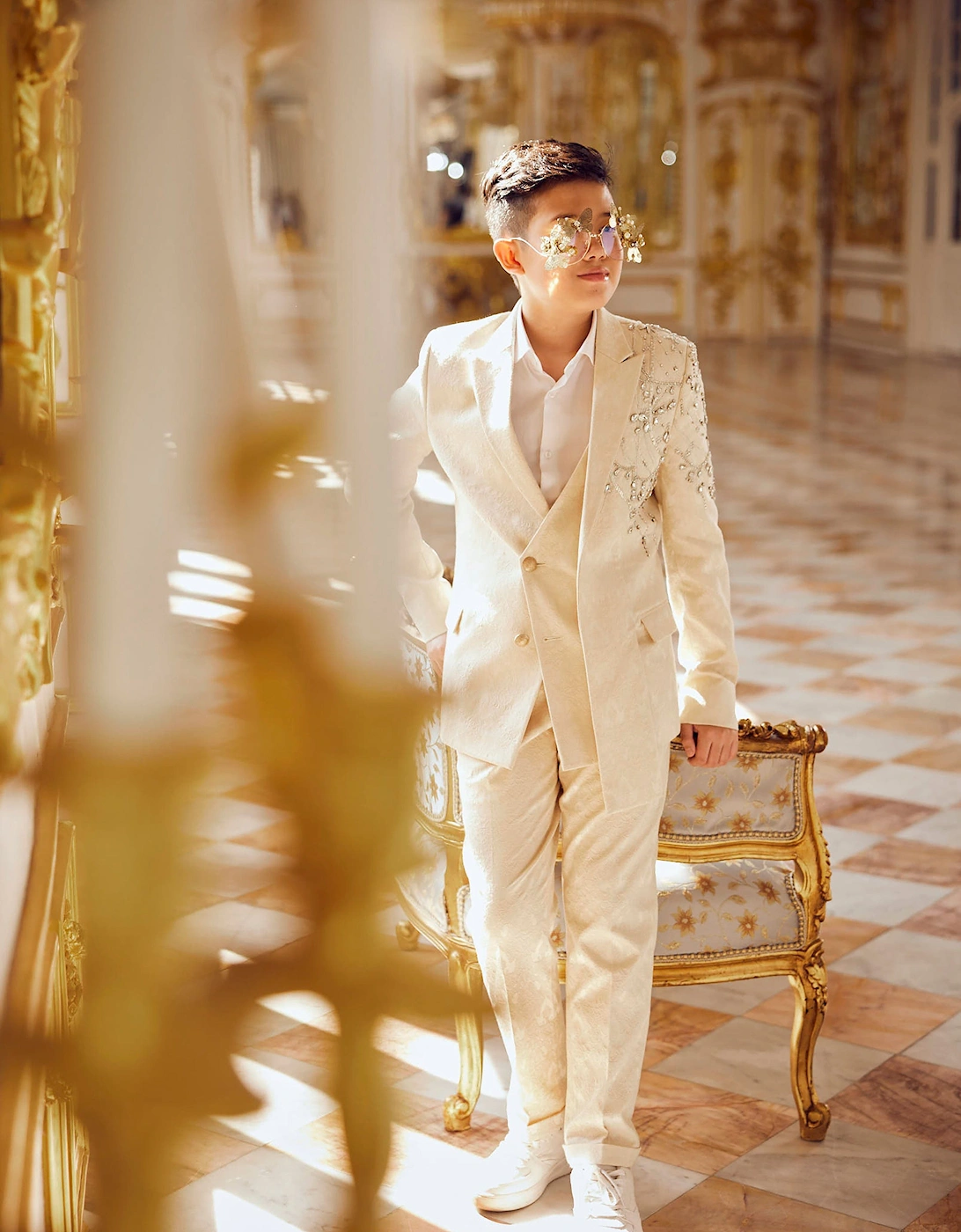 Boys Kevin Suit in Ivory