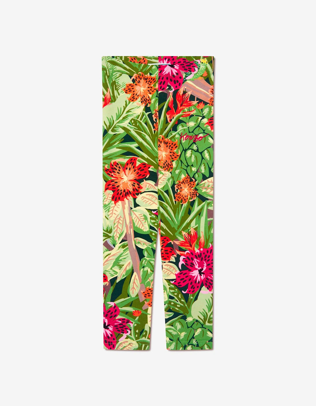 Girls Tropical Print Leggings in Green, 5 of 4