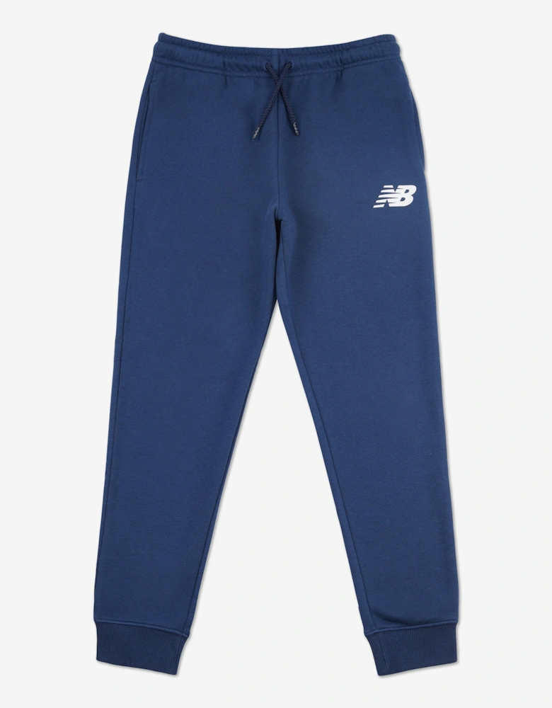 Boys Brush Back Stacked Logo Joggers in Navy