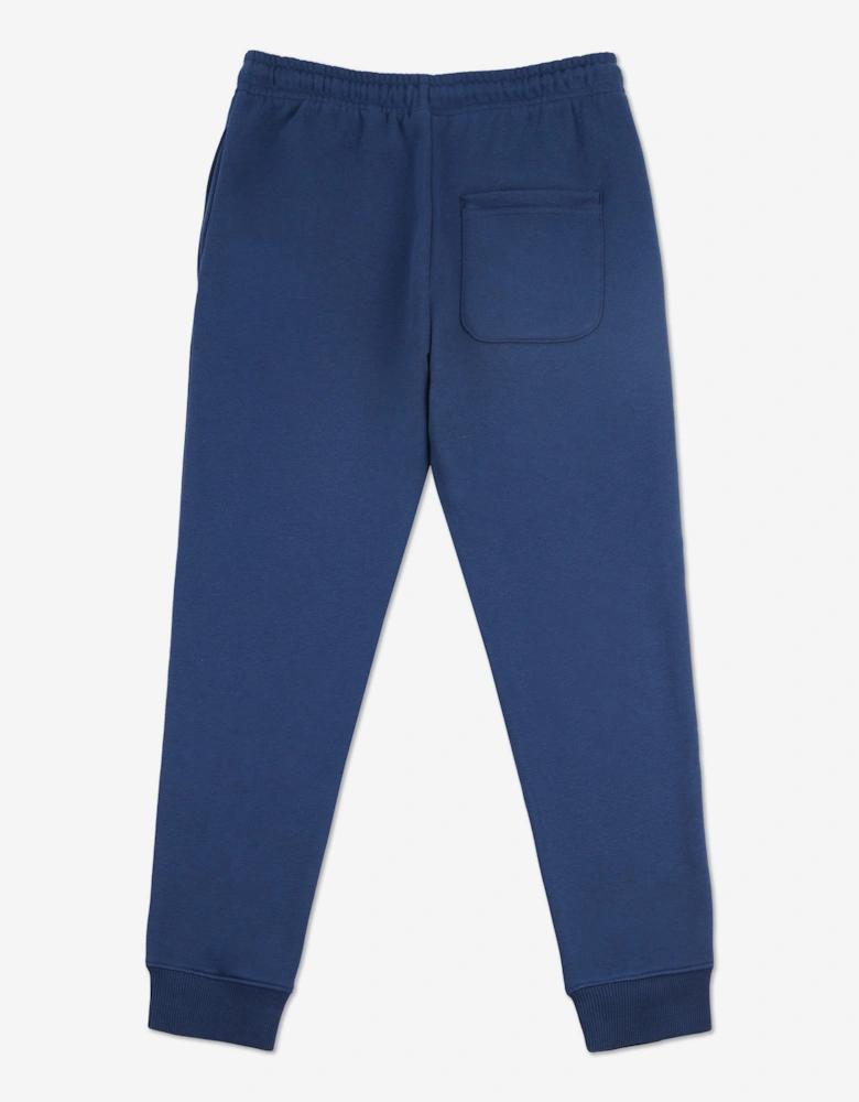 Boys Brush Back Stacked Logo Joggers in Navy
