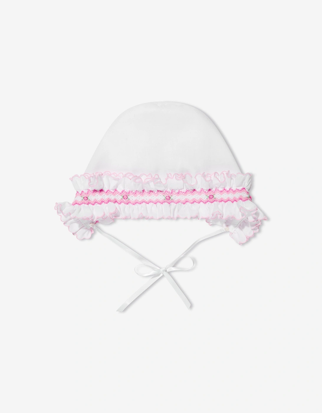 Baby Girls Bonnet in White, 5 of 4