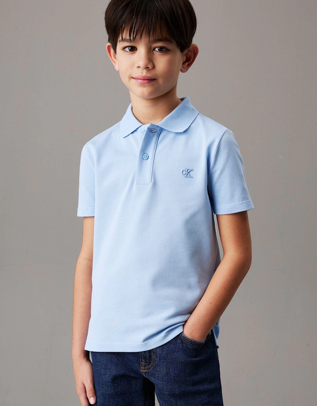 Boys Essential Polo Shirt in Blue