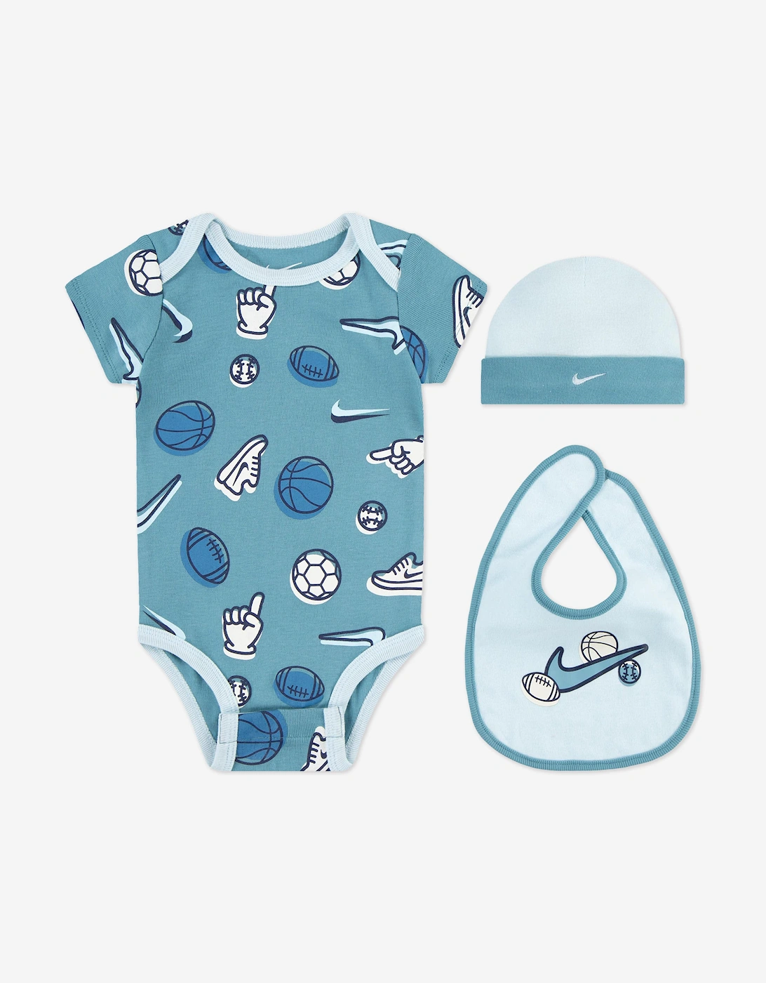 Baby Boys 3 Piece Bodysuit Set in Blue, 5 of 4