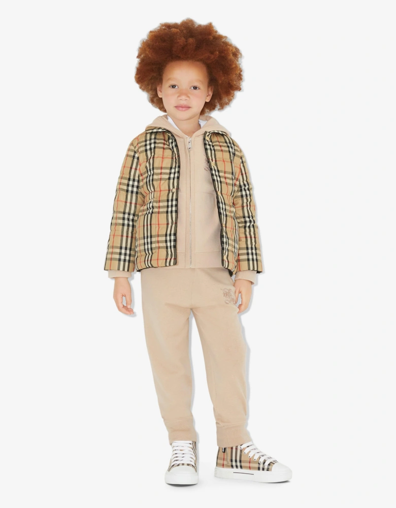 Kids New Mini Jack High Top Trainers in Beige