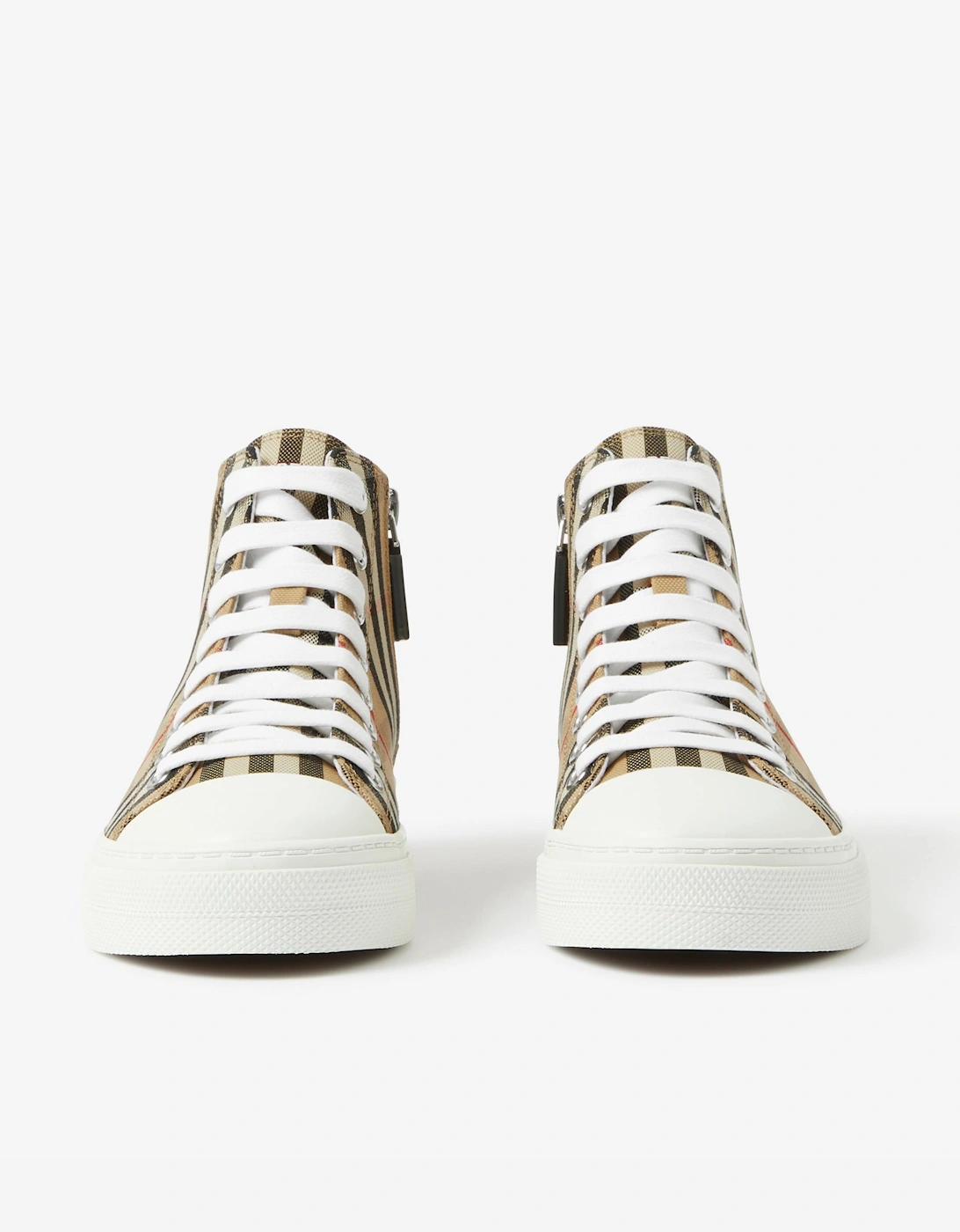 Kids New Mini Jack High Top Trainers in Beige