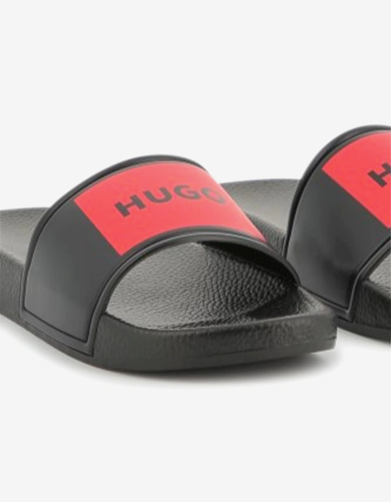 Boys Logo Badge Sliders in Black