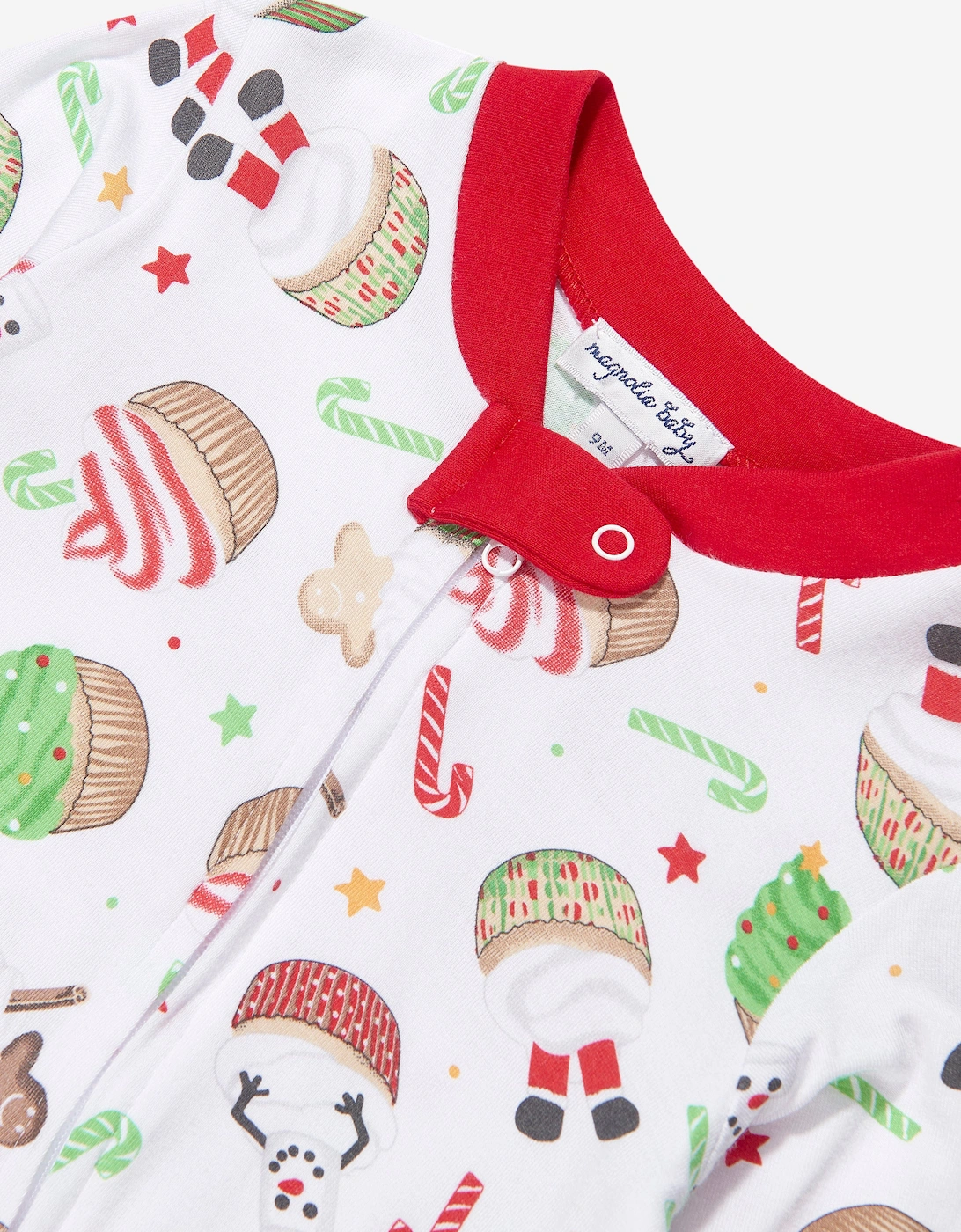 Baby Festive Cupcakes Zipper Babygrow in White