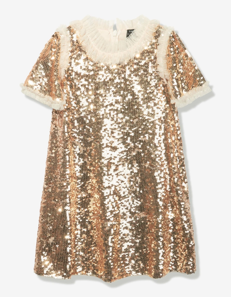 Girls Matilda Dress in Gold