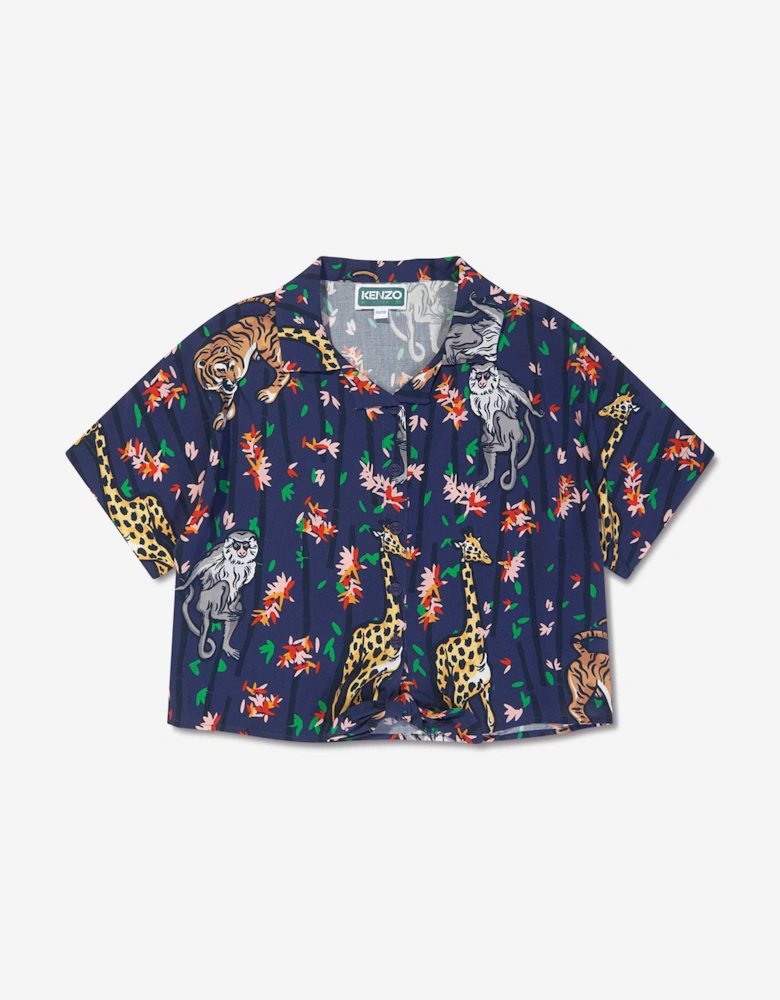Girls Short Sleeve Shirt in Blue