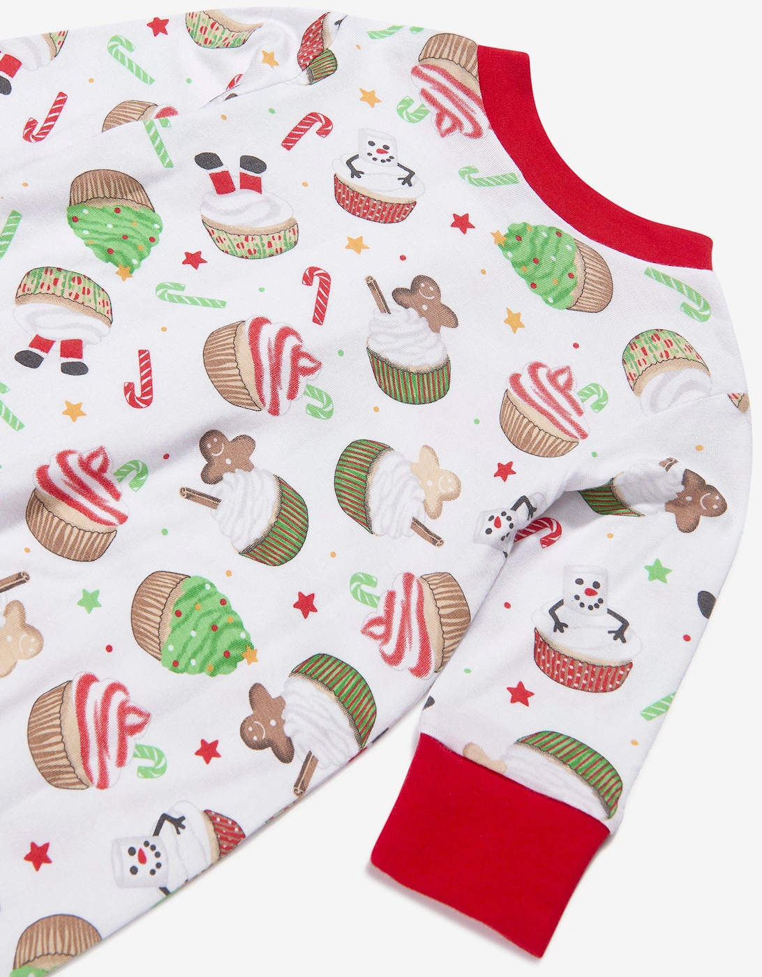 Baby Festive Cupcakes Zipper Babygrow in White