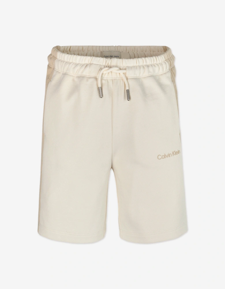 Boys Colourblock Relaxed Shorts in Ivory