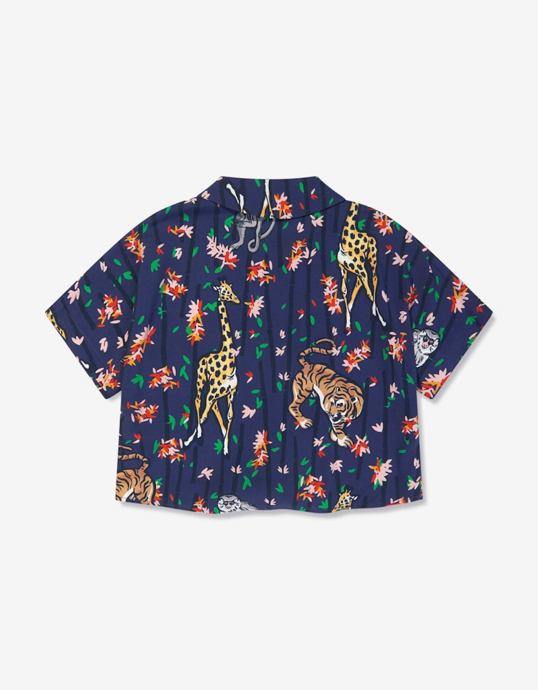 Girls Short Sleeve Shirt in Blue