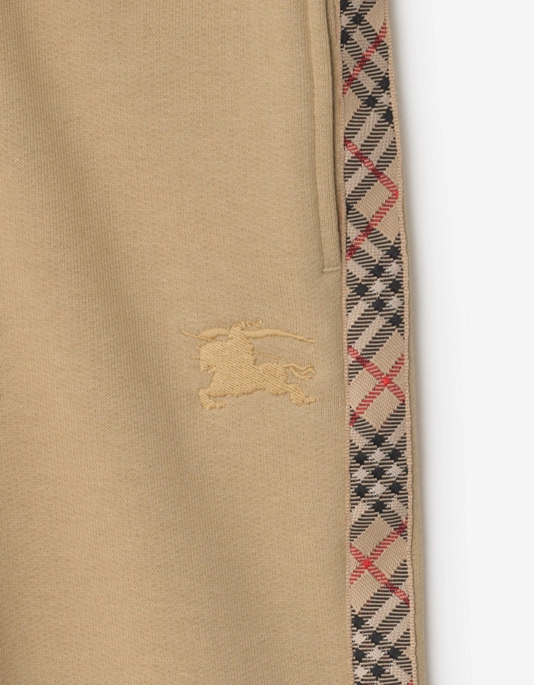 Boys Jackson Check Tape Joggers in Beige