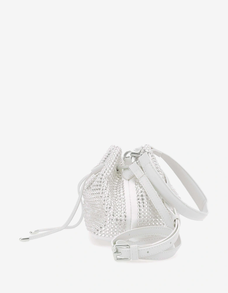 Girls Diamante Bucket Bag in Silver (19cm)