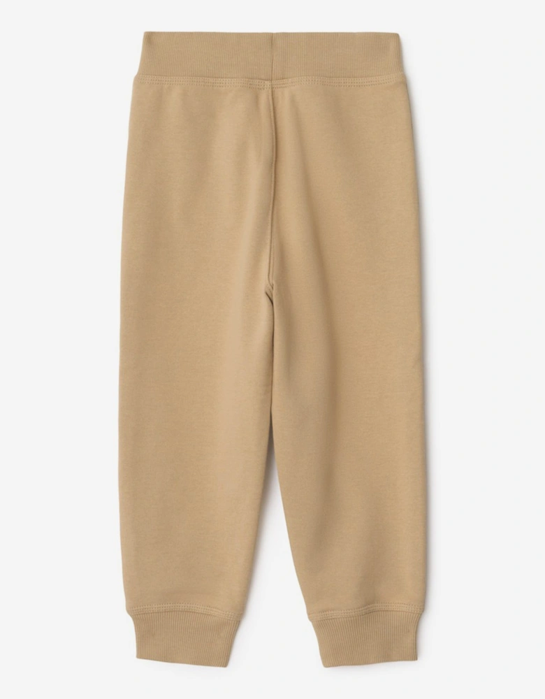 Boys Jackson Check Tape Joggers in Beige