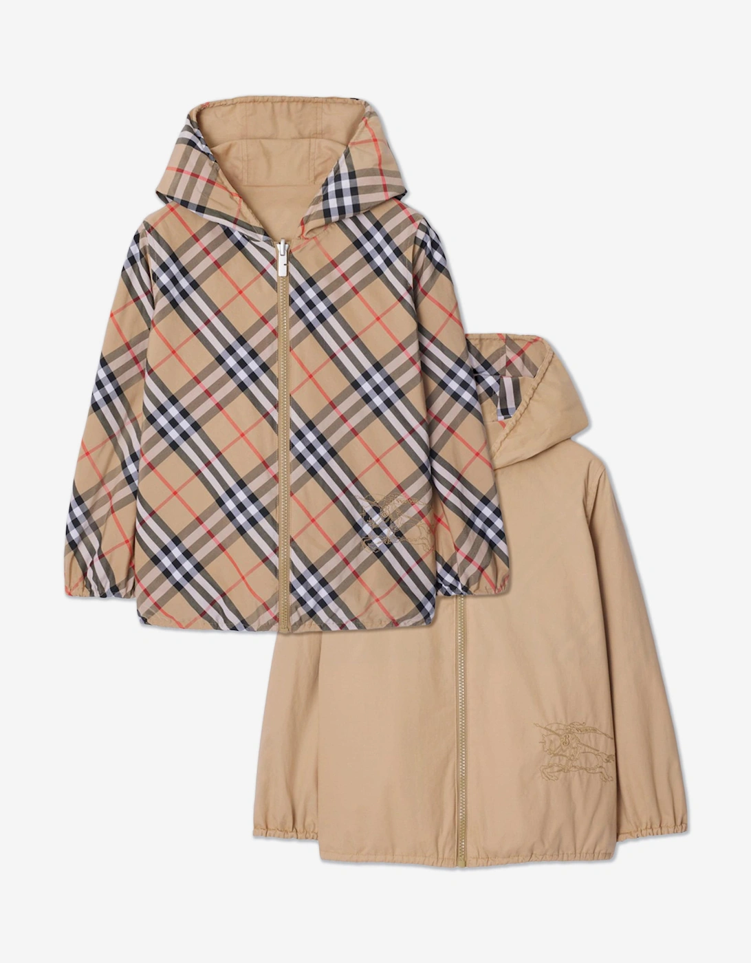 Boys Rufus Check Reversible Jacket in Beige, 5 of 4