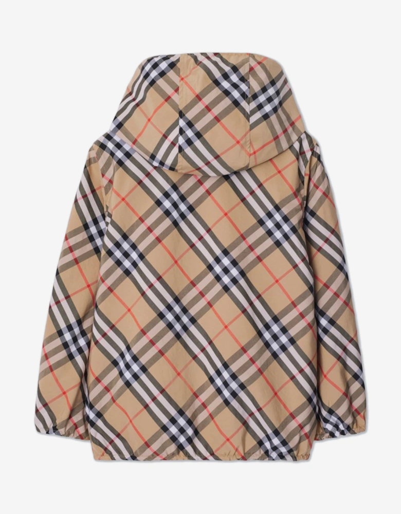Boys Rufus Check Reversible Jacket in Beige