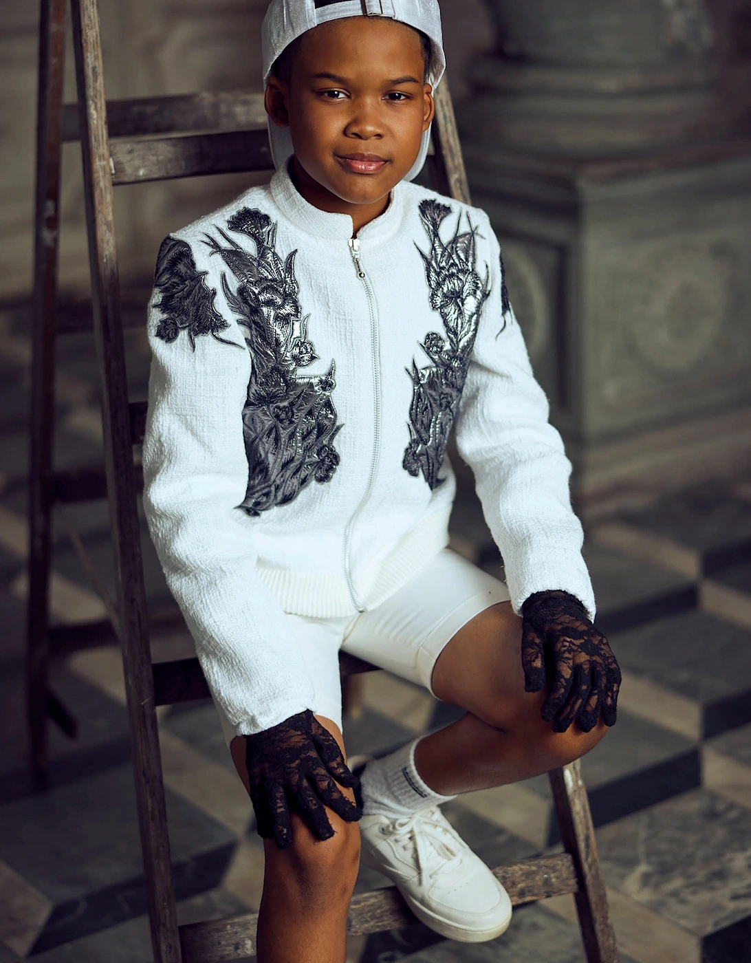 Boys Nick Suit Set in White