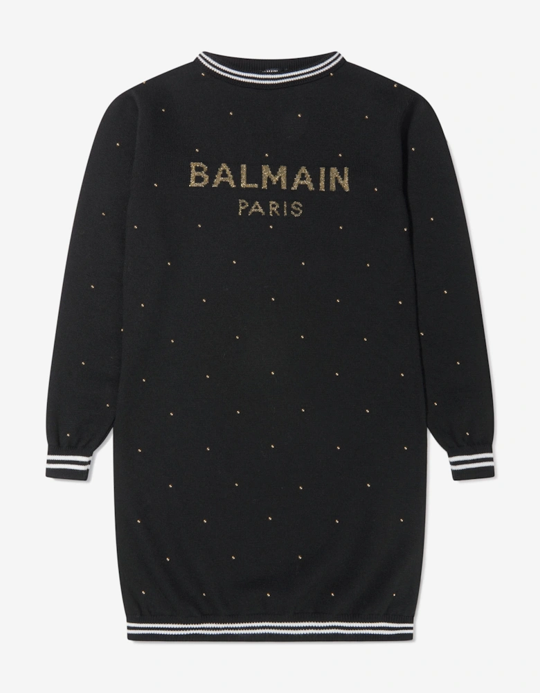 Girls Wool Knitted Logo Dress