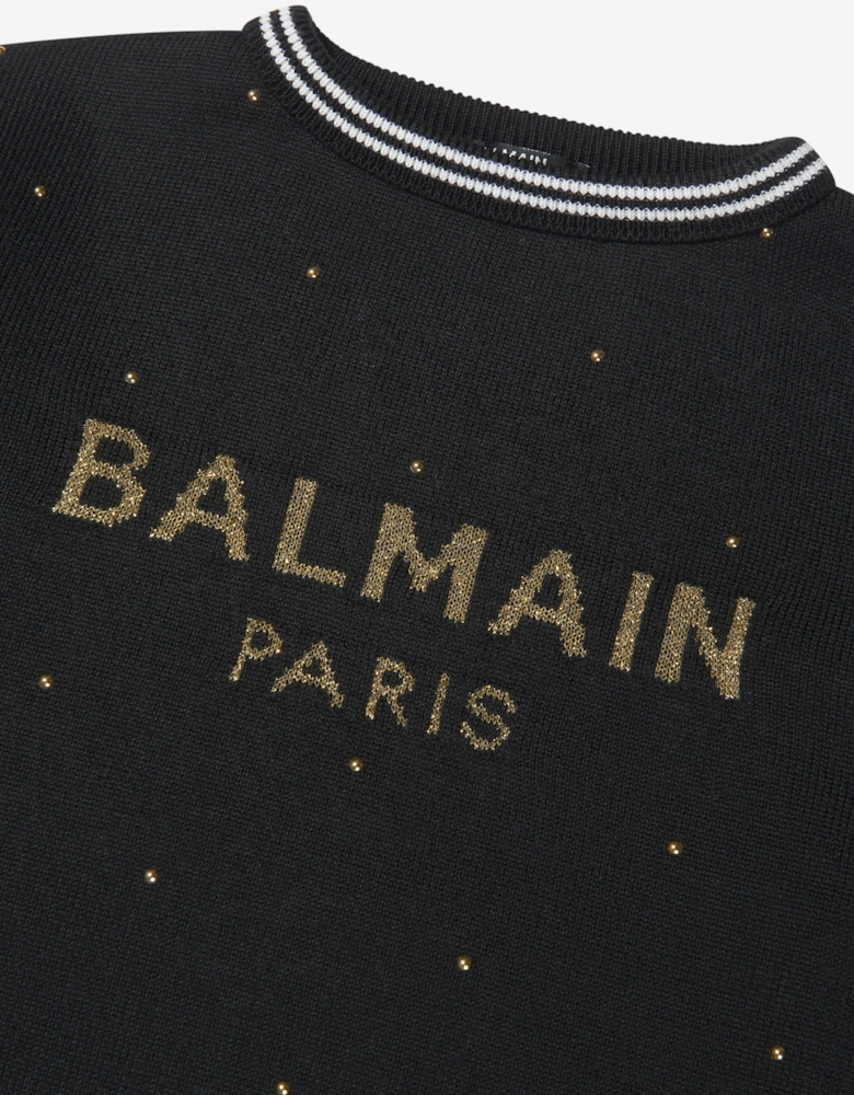 Girls Wool Knitted Logo Dress