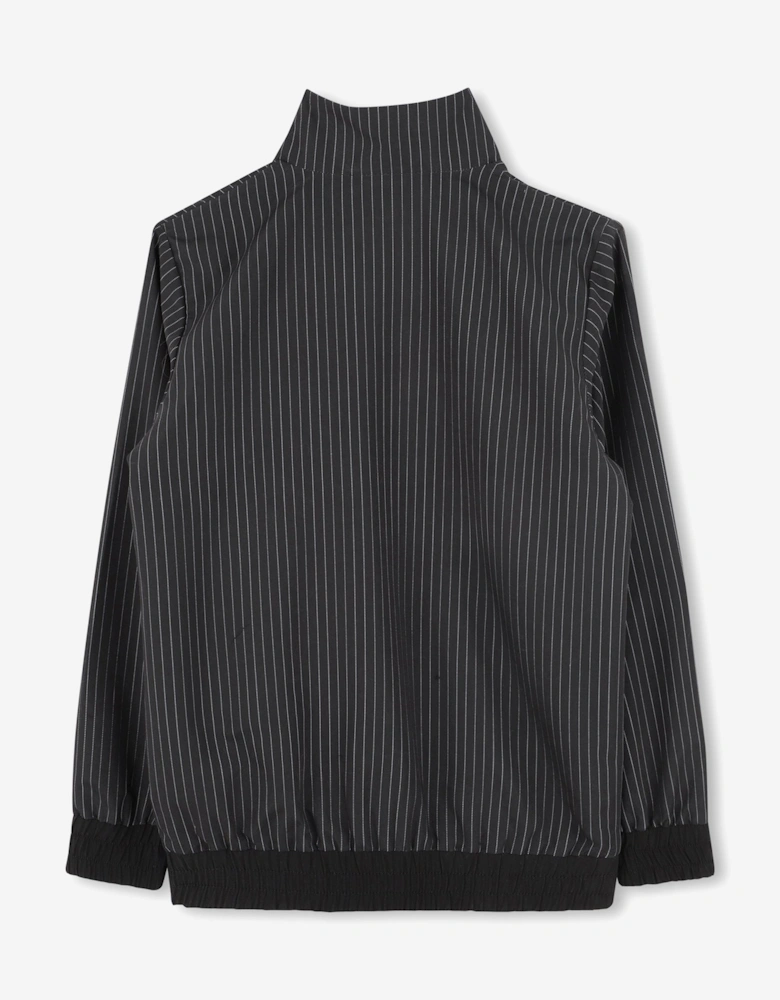 BOSS Boys Striped Zip Up Top in Black
