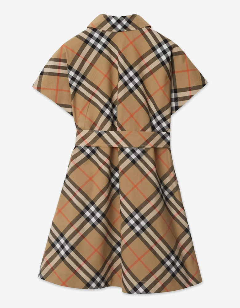 Girls Giulietta Check Dress in Beige